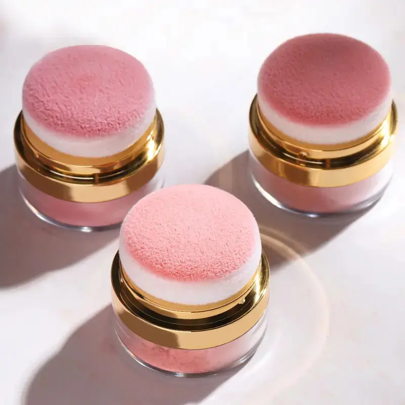 Lazy Air Cushion Blush with Puff Small Mirror, Silky Smooth Lightweight Long Wearing Buildable Pigmented Blush Powder, Beauty & Personal Care Soft Color Shadow, Summer Quick Makeup for All Skin Tones, Cosmetics, Valentine's Day Gift