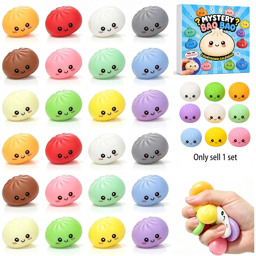 24PCS Mini Dumpling Squishy Pack, 12 Colors 2 Each Solid Taba Squishy Kawaii Squishy Fidget Toys for Kids, Cute Squishy Dumplings Stress Relief Party Favors Birthday Gifts, Kawaii Dumpling Squishies