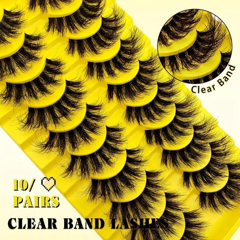 Transparent Thick Soft Synthetic False Eyelashes, Thick Curly Comfortable Versatile Fake Lashes, Perfect for All Seasons, Easy Application