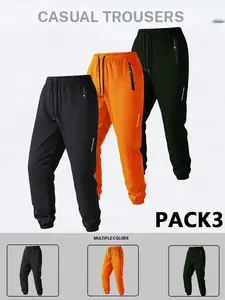 Men's Regular Fit Solid Drawstring Waist Sweatpants, Casual Pocket Design Pants for Men, Men's Trousers for Daily Wear, Yoga Training Pants, Please refer to the size chart before purchasing athletic activewear Halloween Gifts