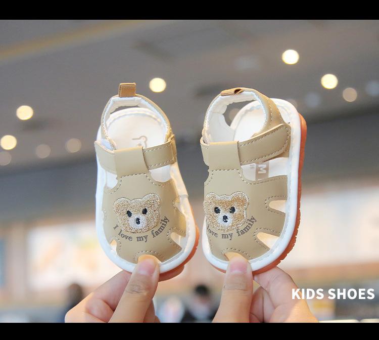 Summer Baby Toddler Shoes Children's Squeaky Soft Sole Covered Toe Sandals