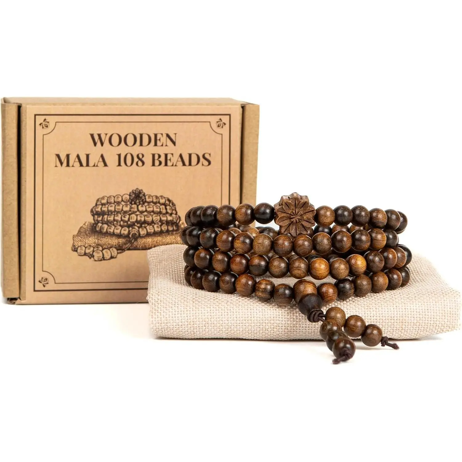 108 Mala Beads Prayer Beads, Wooden Bead Bracelet, Meditation Accessories, Bead Bracelet Men,   Bead Chain