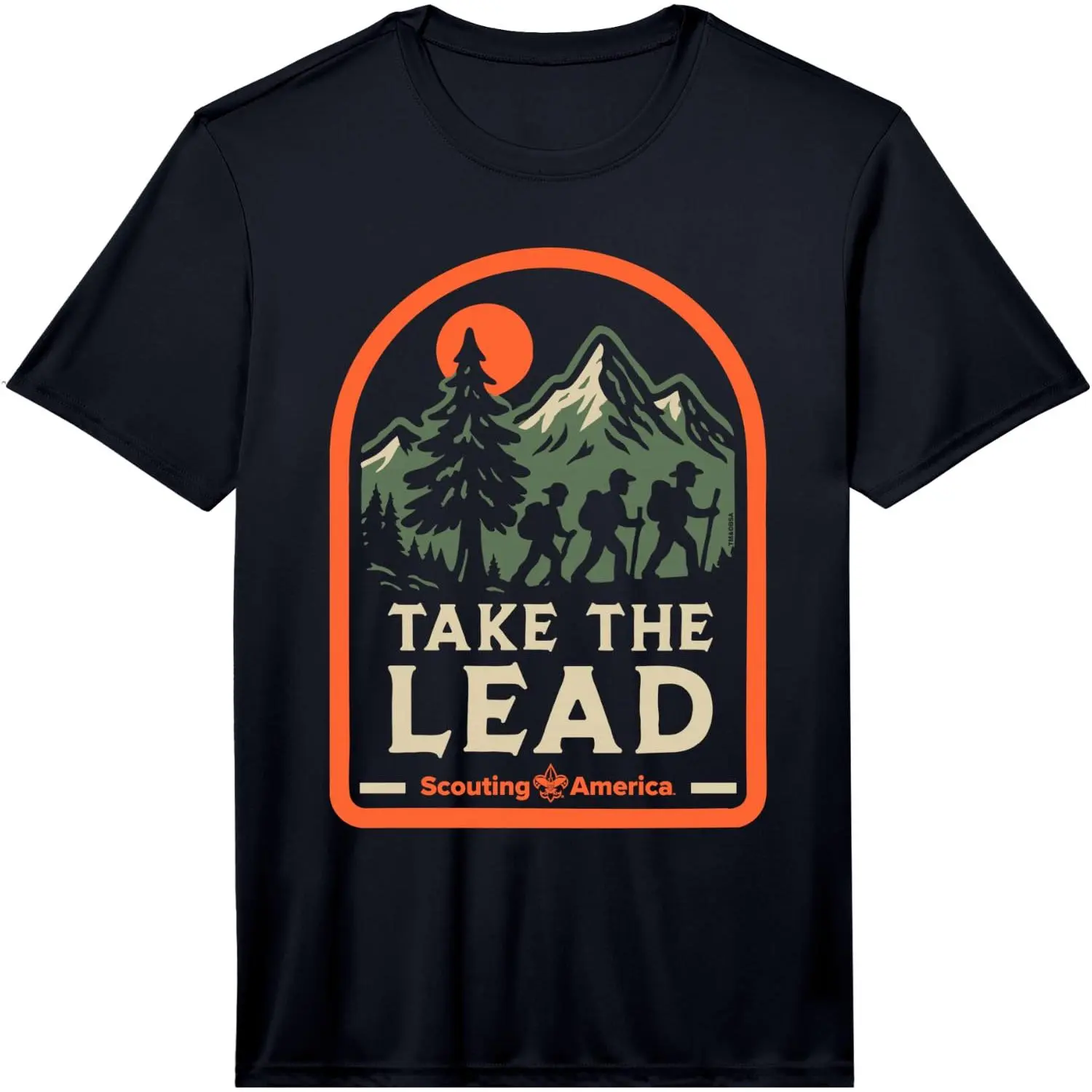 Men's Take The Lead Scouting America Hiking Scouts BSA Performance T-Shirt, Classic Round Neck Menswear Top, Tshirt, Machine Washable, Short Sleeve, Unisex