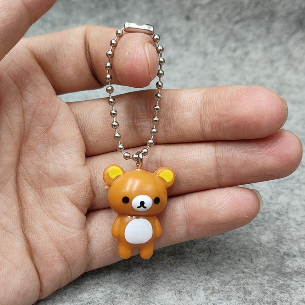 New Kawaii Style Rilakkuma Key Chain Cute DIY Lazybear Doll Couple Design Mini Bags Accessories