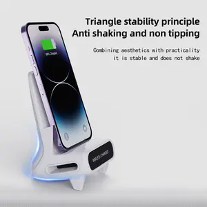 Wireless Charging Magnetic Fast Charger Desktop Stand, Compatible with Mobile Wireless Chargers, Ideal for Streaming and Audio Boosting