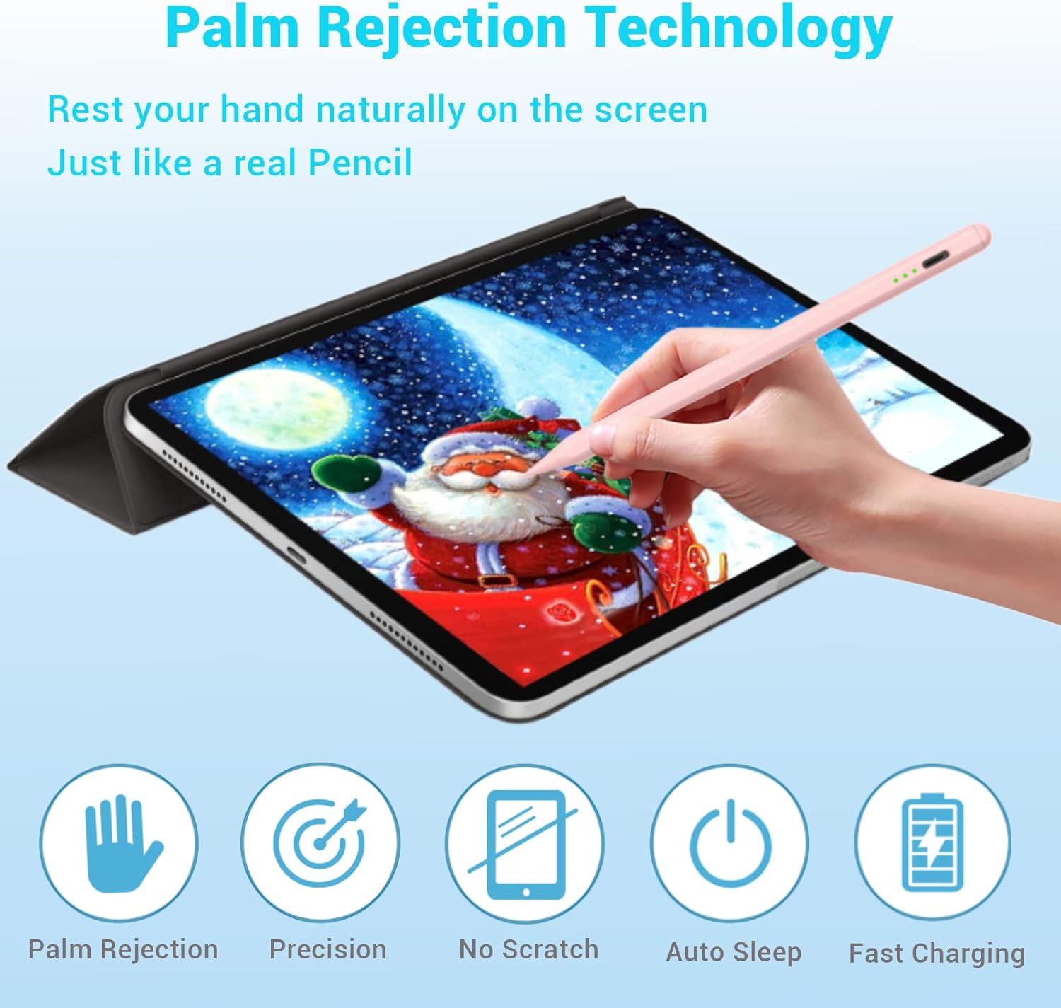 Stylus Pen for Ipad Pencil - Stylus iPad 9th 10th Generation Palm Rejection Compatible with Pen 2018-2024 Ipad 8th 7th 6th 10th Gen Mini 6th 5th Air 3/4/5 iPad Pro 11-12.9 inch Pink Stylus Pen for Ipad Pencil - Stylus iPad 9th 10th Generation Palm Rejection Compatible with Pen 2018-2024 Ipad 8th 7th 6th 10th Gen Mini 6th 5th Air 3/4/5 iPad Pro 11-12.9 inch Pink