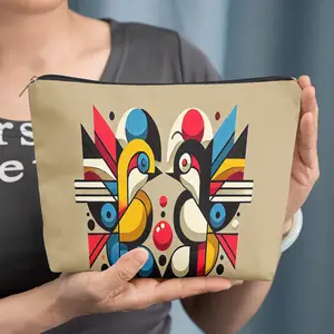 cosmetic bag 1pc, Abstract Bird Symmetrical Art, Zipper closure, unisex, travel/daily storage bag, lightweight and machine washable, stylish toiletry bag, perfect for Valentine's Day, New Year's, or birthday gifts.