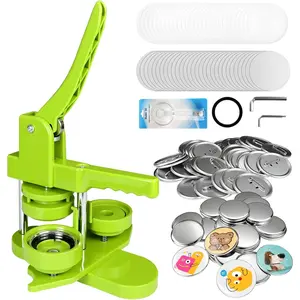 58mm(2.25IN) Button Maker Kit: Pin Maker Machine Kit with 100-Set DIY Supplies, Hand-Operated Button Maker for Custom Pins, Badges, Souvenirs -  for Gifts, Teaching, Hobby Crafting