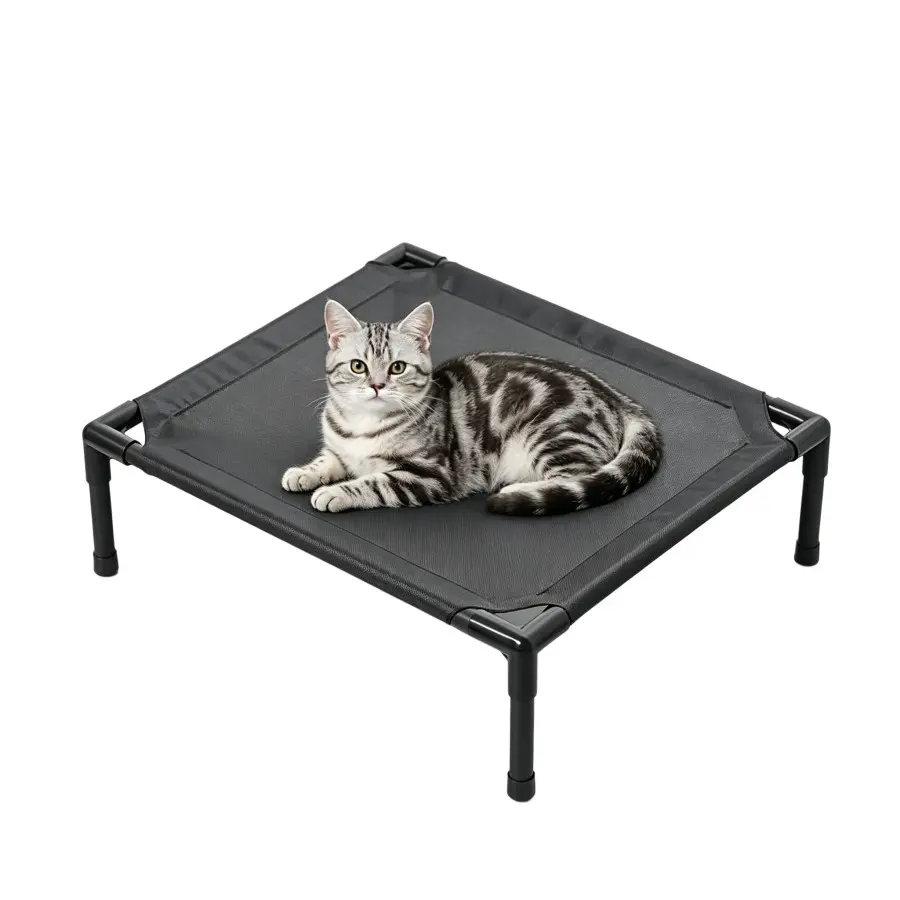 Cooling Raised Pet Cot, Cat Bed for Small Cats, Elevated Dog Bed, Outdoor Cooling Dog Bed Cot, Chew Proof Washable, Non-Slip Feet, Portable