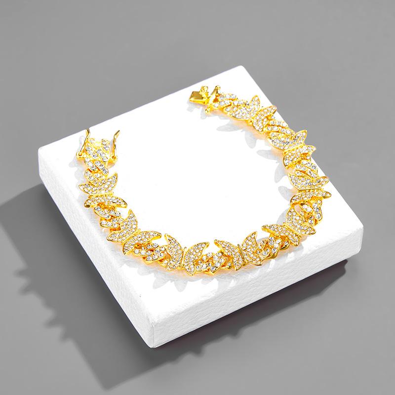Butterfly Diamond Cuban Chain Fashionable Luxury Necklace Sweater
