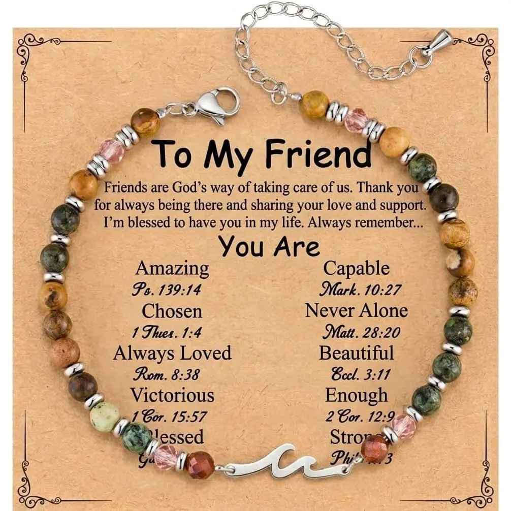 Inspirational Wave Bracelets for Women -      Friendship Bestie Birthday  Gifts