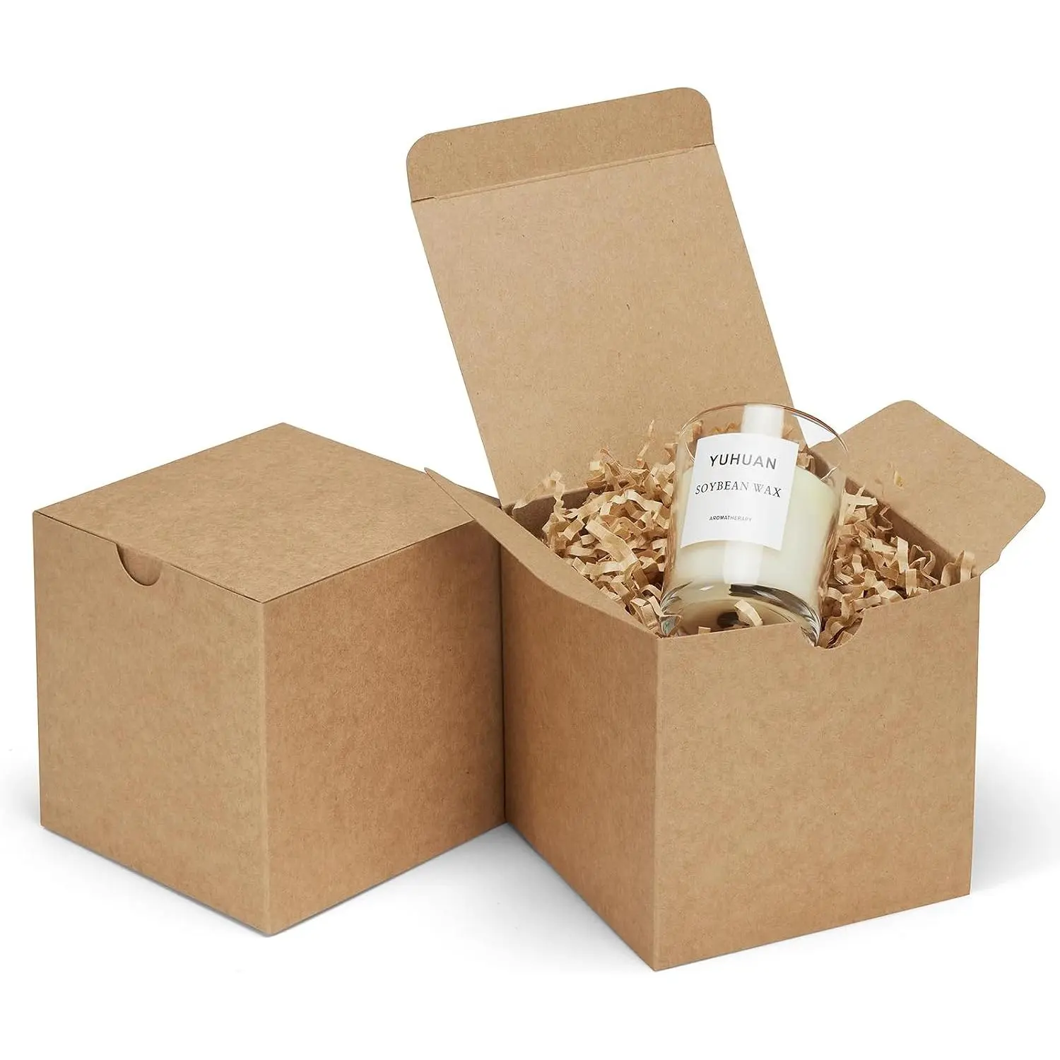 Boxes 4x4x4 25 Pack Brown  Paper Box with  Party Favor Boxes for Bridesmaids Proposal, Crafting, Cupcake, Wedding, Christmas
