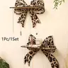 Leopard Print Bow Wall Shelf, Wall-Mounted Wooden Display Shelf, Decorative Hanging Rack for Bedroom, Living Room or Vanity, Boho Shelf Decor