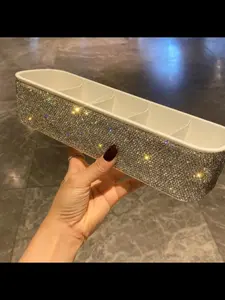 New Luxury Inlaid Diamond Multi-compartment Storage Box High Aesthetics Dressing Table Cosmetic Organizer Box