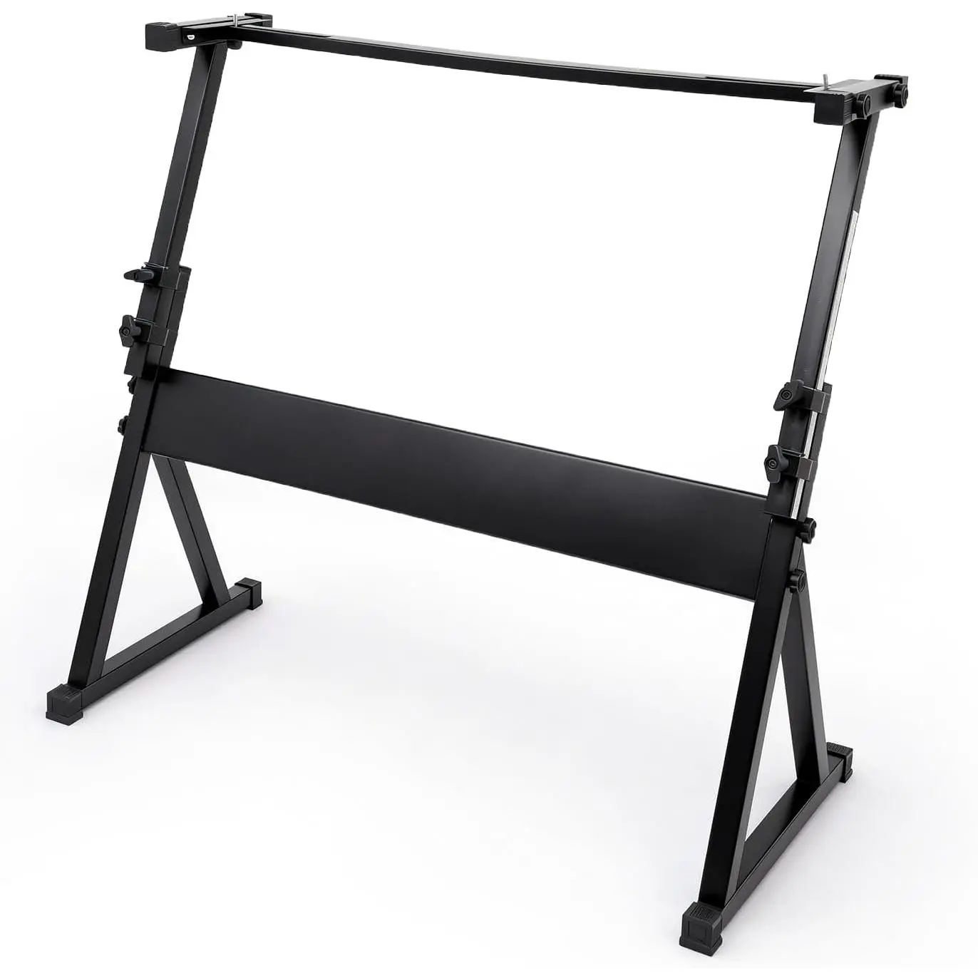 Piano Keyboard Stand - Z Style Adjustable and Portable Keyboard Stands - Fits 54-88 Key Digital Pianos - Professional Heavy-Duty Piano Stand - Sturdy  Stand with  Comfortable Legroom (Black)