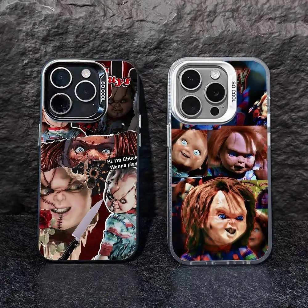 Horror Chucky Doll Phone Case For iPhone 17 Promax 17E 16 15 14 13 12 11 Pro Max 17Air Plus & Samsung Galaxy S26 S25 S24 S23 S22 S21 FE Ultra Plus Anti-Fall Transparent tpu smartphone shockproof protection Soft silicone Back Cover