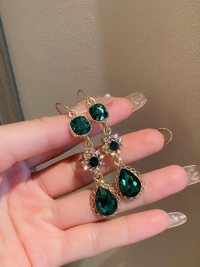 Vintage Green Drop Earrings, Fashion Jewelry for Party, Daily Clothing Decor, Trendy All-match & Exquisite Jewelry for Birthday Gift, Trendy Jewellery Accessories