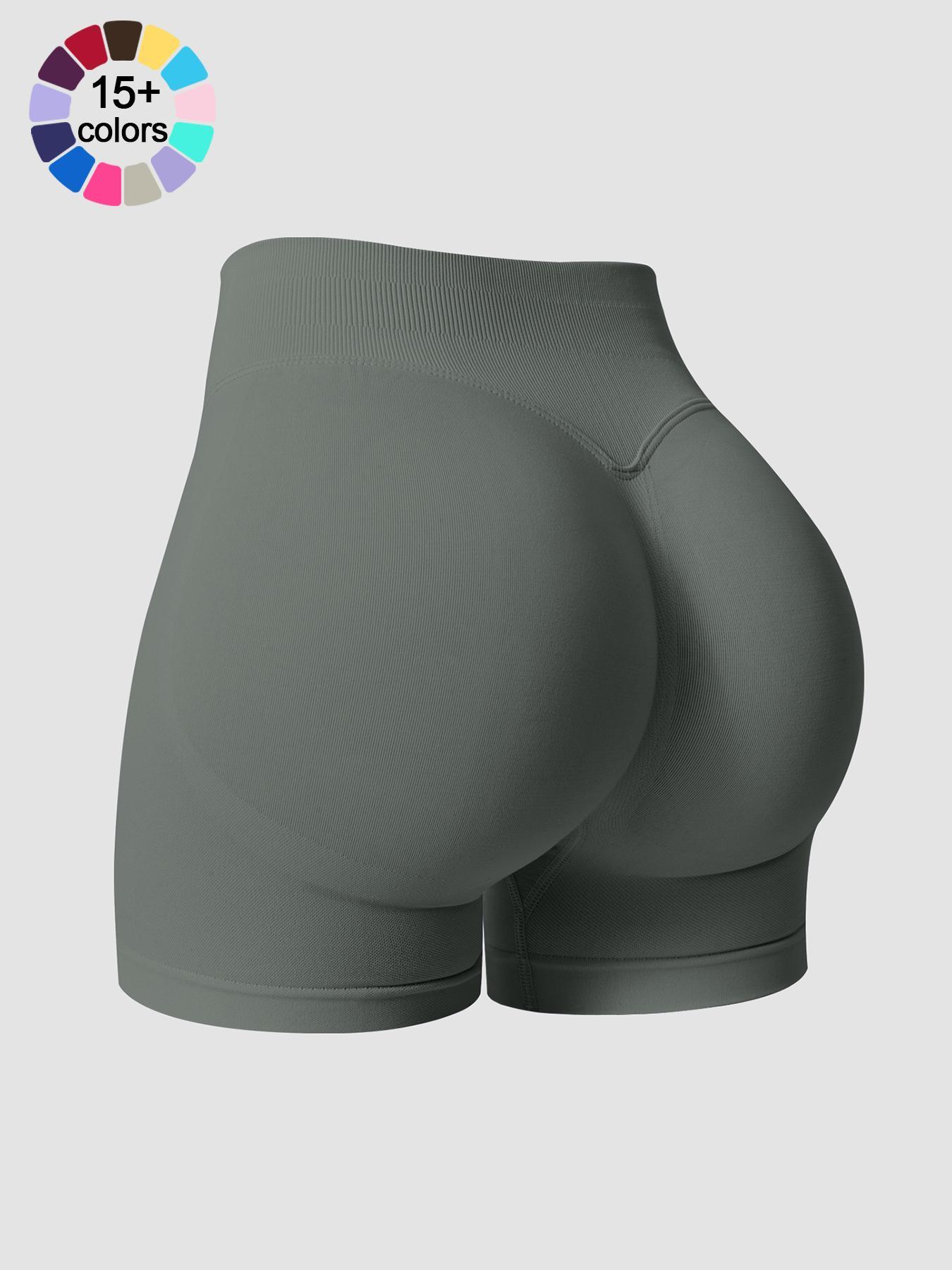 Women's Solid High Waist Gym Shorts, Breathable Comfortable Seamless Skinny Shorts, Ladies Sportswear for Indoor Outdoor Wear, Gym Workout Clothes, Workout Bottoms