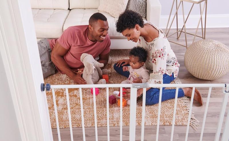 Easy Open 47-Inch Super Wide Walk Thru Baby Gate, Bonus Kit, Includes 4-Inch and 12-Inch Extension Kit, 4 Pack Pressure Mount Kit and 4 Wall Cups and Mounting Kit , 11 Count (Pack of 1)