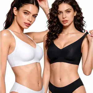 CORLIX Womens Wireless Jelly Bras No Underwire Seamless Push Up Bra Ultra Soft Comfortable Tshirt Bralette Full Coverage Wireless Comfortable Bra Seamless No Underwire Bras Full Coverage Push Up Women Wirefree Bras with Support