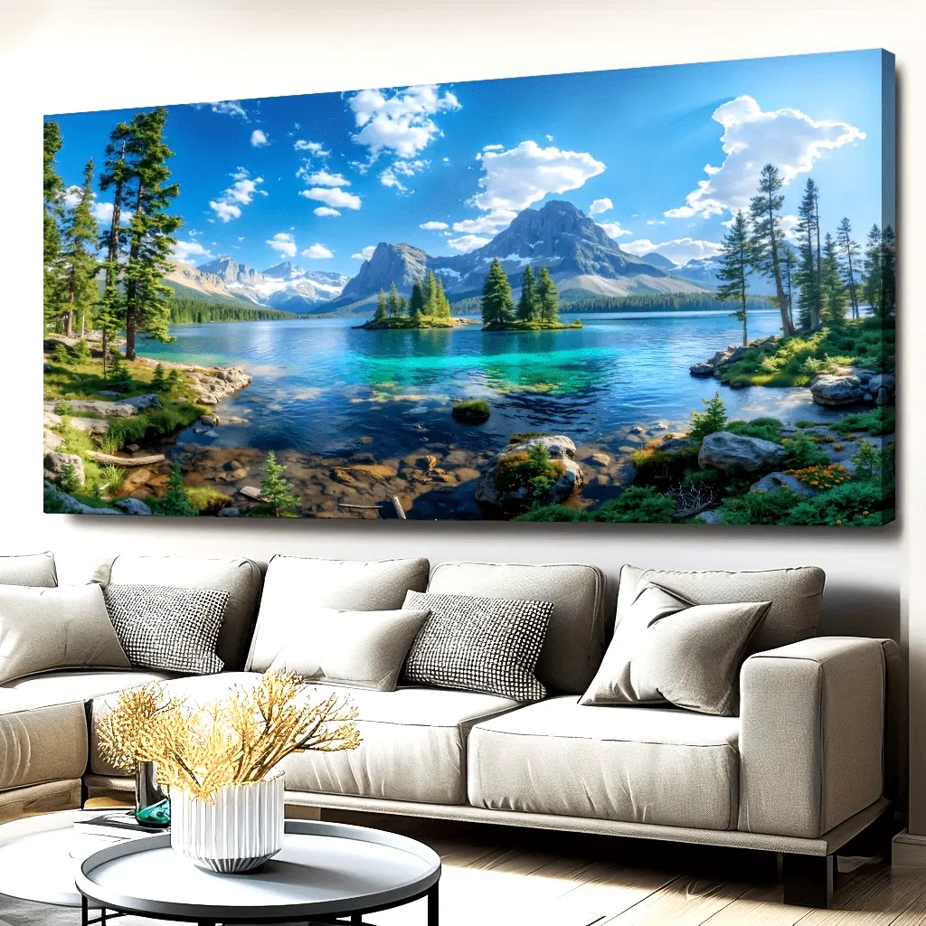 Framed Landscape Backdrop Print - Artistic Canvas Wall Art, Large Wall Mural Print for Living Room, Bedroom Decoration, Landscape Backdrop Prints, Large Wall Mural Prints