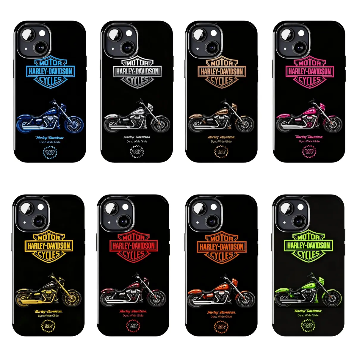 Harley-Davidson Durable Protective Phone Case - Motorcycle Graphic, Cruiser Bike Logo, Neon Colors Design for iPhone 11-17 Pro Max/Plus & Samsung Galaxy S23-S25 Series Mobile Devices Accessories