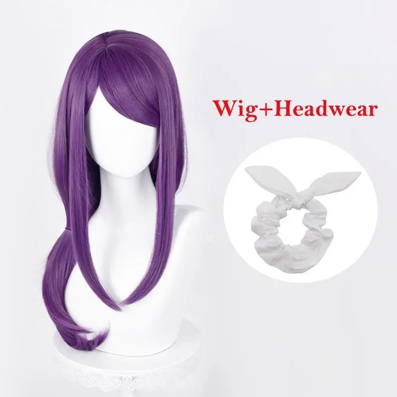 Anime Cartoon Character Kamishiro Rize Cosplay Wig for Cosplay Wear, 70cm Purple Braided Ponytail, 1-Size Heat-Resistant Fiber Synthetic Hair, Includes Wig Cap