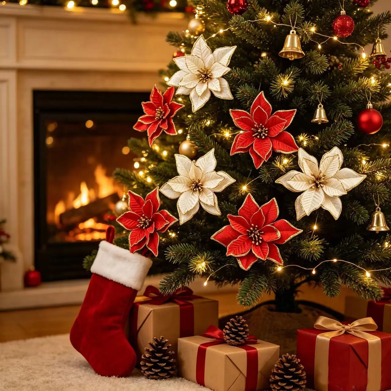 20pcs Elegant Christmas Tree DIY Decorations, Trim, Reusable, Ideal for Home, Outdoor, Commercial Spaces, Easy Assembly