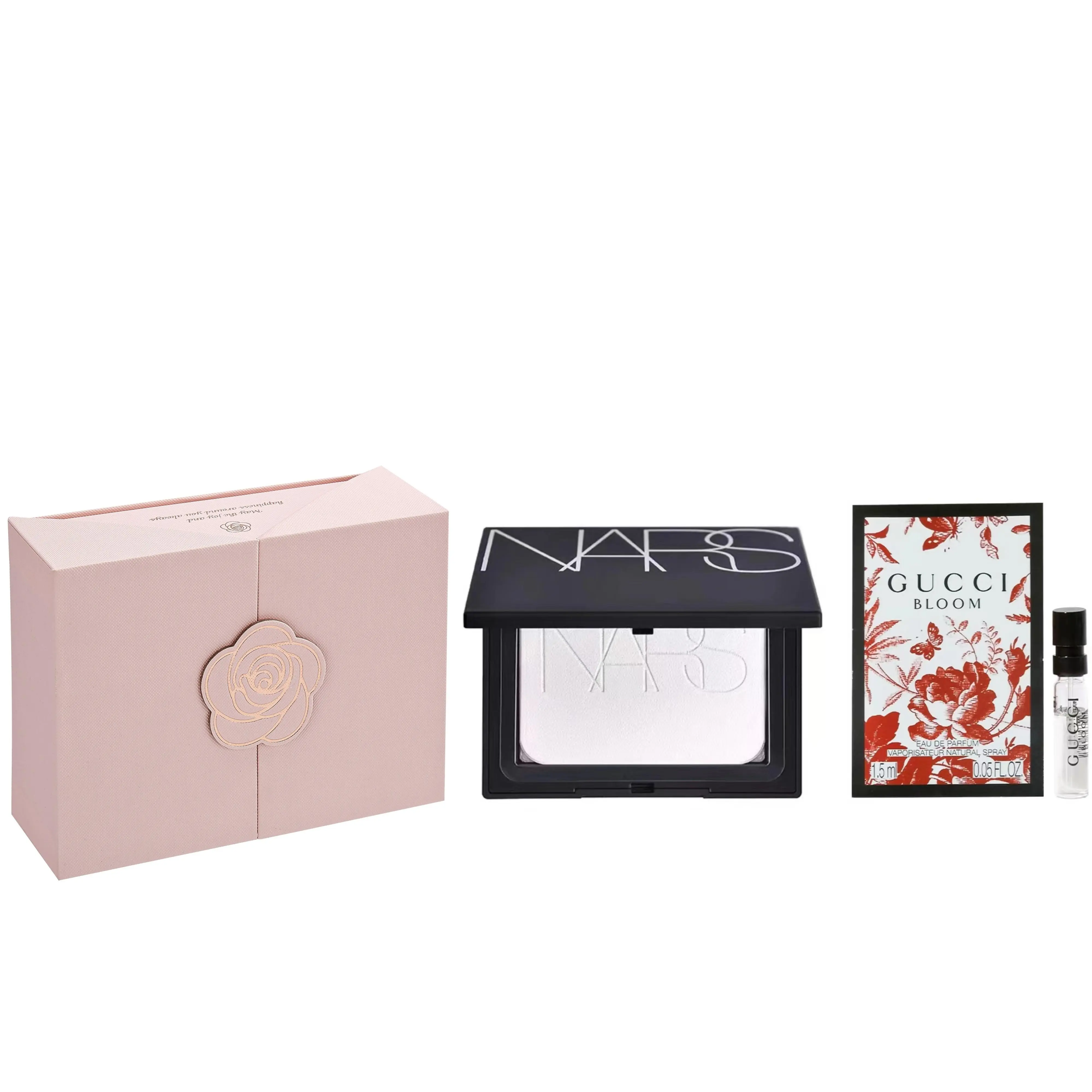 NARS Iridescent Radiant Skin Big White Cake Makeup Sets Oil Control Brightening Skin Tone Setting Camellia Pink Box