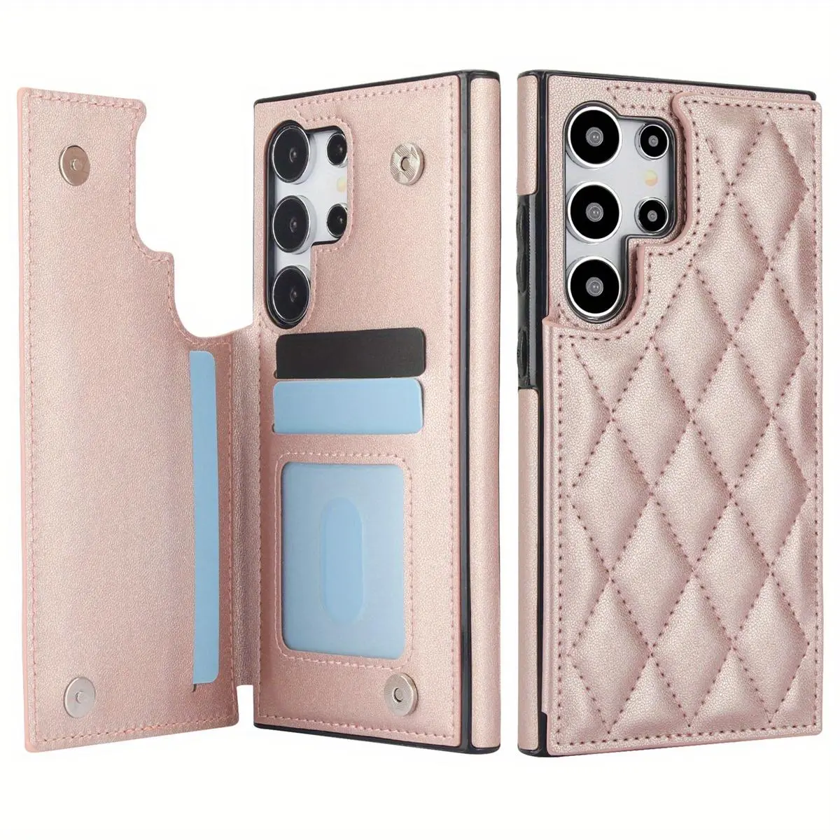 For Samsung Galaxy Galaxy S25 S24 S23 S22 S21 S20 Ultra S23/S21/S20 FE Case, Luxury Flip Folio PU Faux Leather Wallet Cover Card Slots And Kickstand For Girls Women, Protective Phone Case