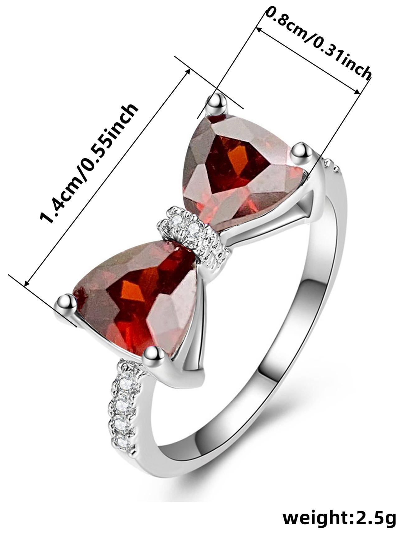 Hot Fashion Rhinestone Decorated Bow Design Ring, Artificial Zircon Ring, Cubic Zirconia Rings, Beautiful rings, Wedding Engagement Bridal Jewelry for Women, Jewelry for Birthday Gift, Gifts for Wife
