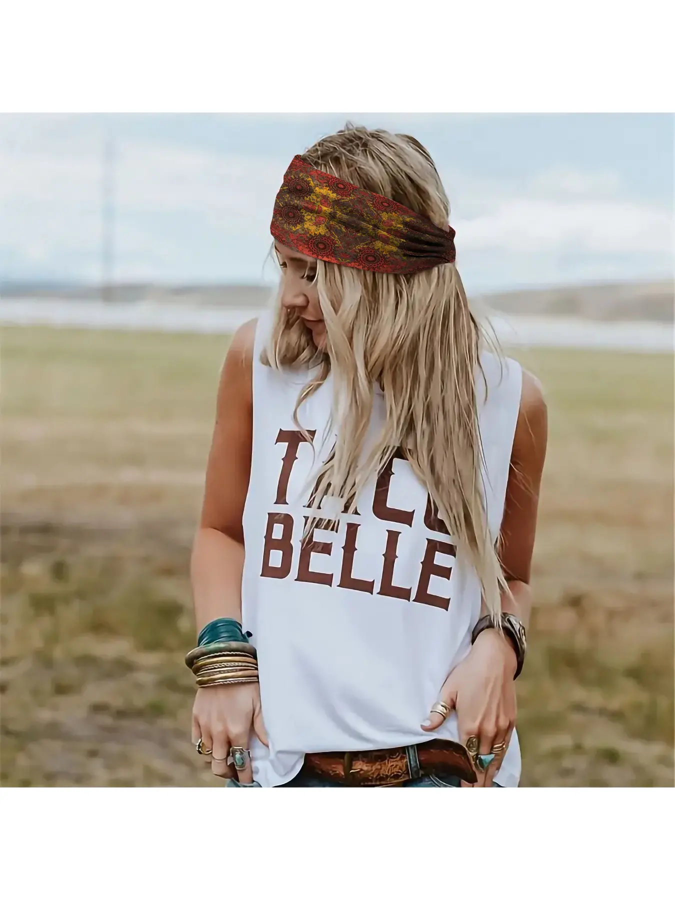 A Vibrant Tie-Dye Headband in Bohemian Style, Featuring a Stretchy Wide Design for Women, Perfect for Tying Up Hair, Suitable for Yoga, Running, And As a Stylish Accessory
