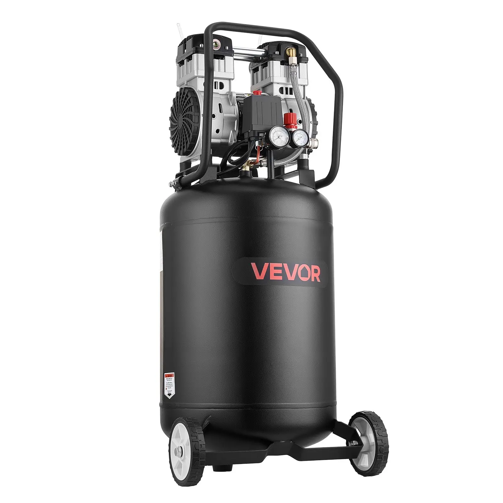 20-Gallon Air Compressor, 2HP 4.5 SCFM at 90PSI, Max 125PSI Pressure Oil-Free Air Compressor Tank, Portable on Wheels for Auto Repair, Tire Inflation, Spray Painting, Woodwork Nailing, 120V