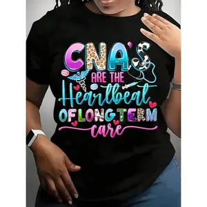 CNA T-shirt- CNA Represents the Backbone of Long-term Care, Featuring a Leopard Print and Stethoscope Design- Perfect for Nursing Professionals, Staff, and Long-term Care Workers, 7.76 oz