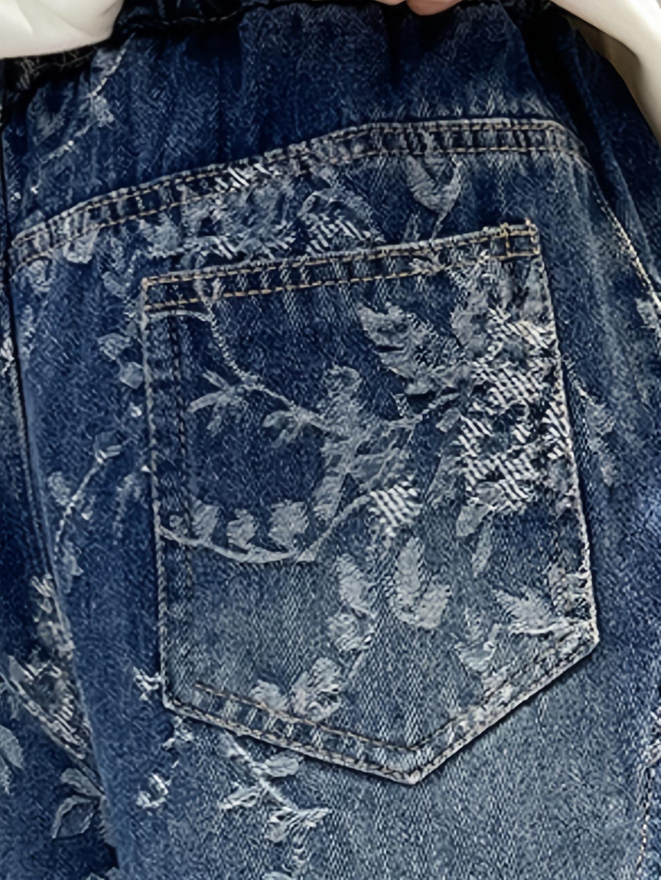 (New)Back-to-School Season Valentine's Day Fashion Trend Boys' Pants 2026 New Jacquard Simple Versatile Loose Wide-Leg Stylish Boys' Jeans