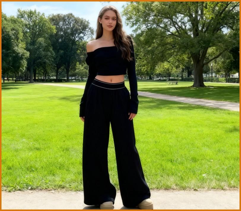 Women's Elastic High-Waisted Wide Leg Pants - American Retro Loose Straight Lightweight Quick-Dry Breathable Casual Everyday Chic Bottoms Women's Elastic High-Waisted Wide Leg Pants - American Retro Loose Straight Lightweight Quick-Dry Breathable Casual Everyday Chic Bottoms