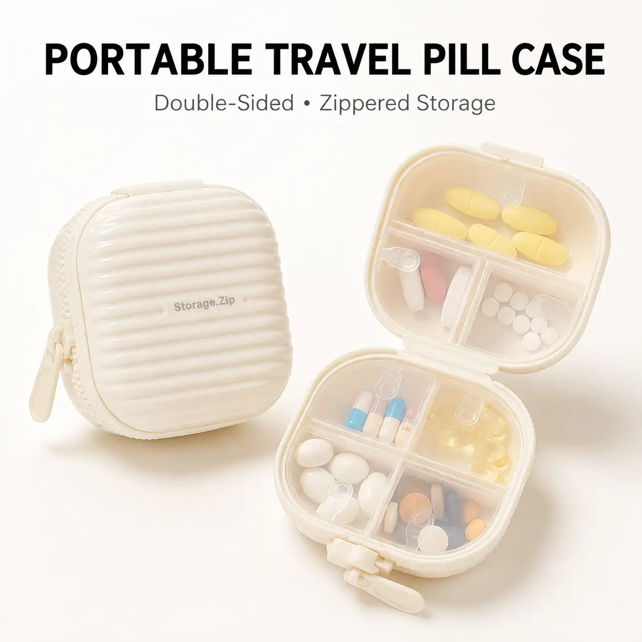[Back To School] Portable Travel Medicine Box, Multi-Compartment Pill Organizer, Fits Pocket or Wallet, Daily Dose Storage-YY1