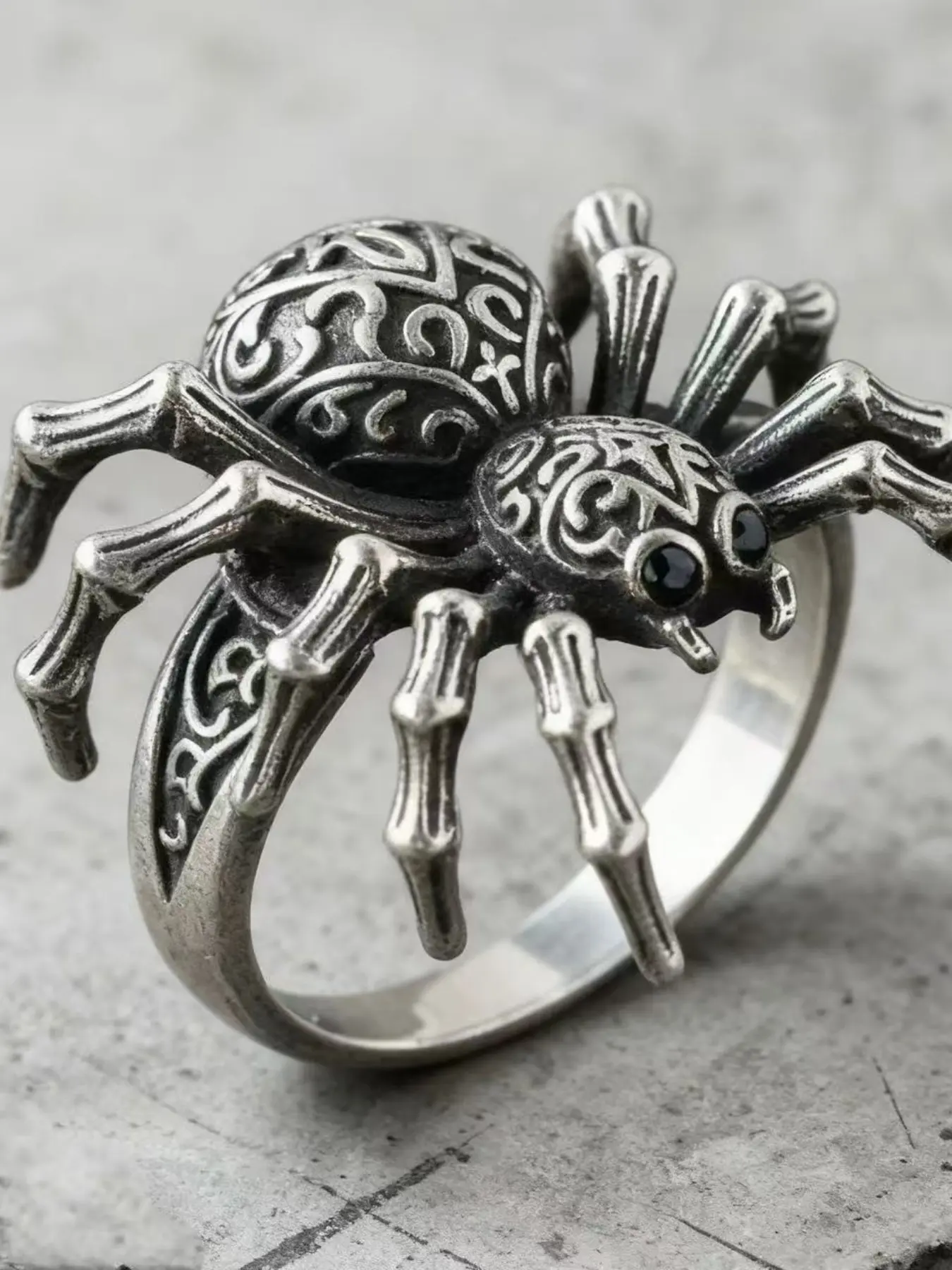 New Vintage Fashion Spider Shape Ring, Creative Exaggerated Women's Jewelry, Animal Pattern Alloy Chain, All Seasons Punk Style