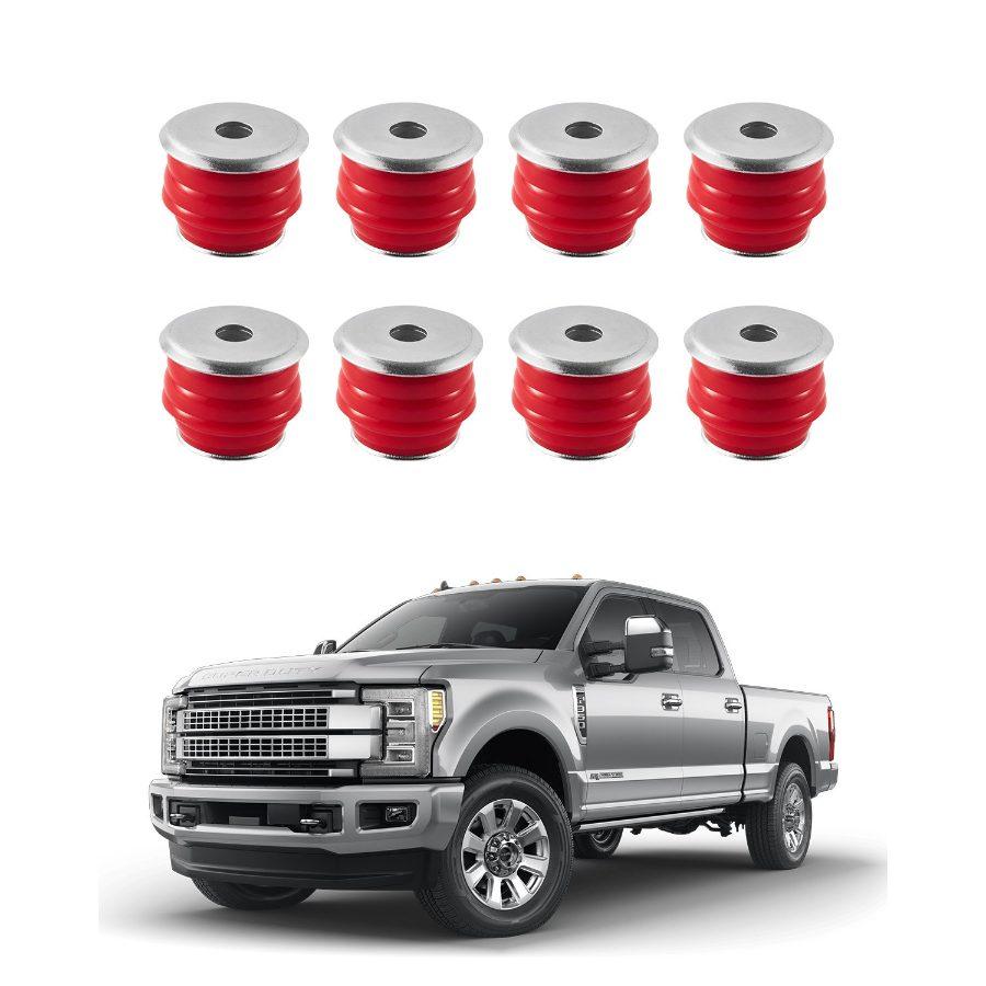 VEVOR Body Mount Bushing Kit, Compatible with 2008-2016 F250 F350 Super Duty, 60 PCS Polyurethane Body Mount Kit, Quick Replacement, Durable Components for Improving Bumpy Driving Performance, Red