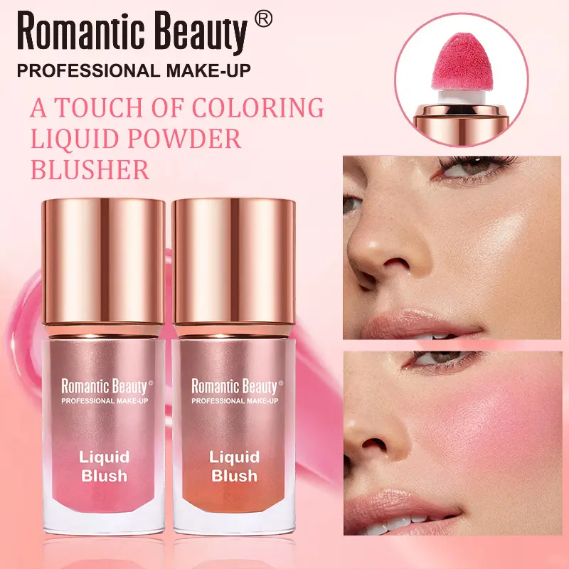 Liquid blush matte multi-use sponge blush stick for contouring, natural blush, multi-color long-lasting vibrant makeup for women
