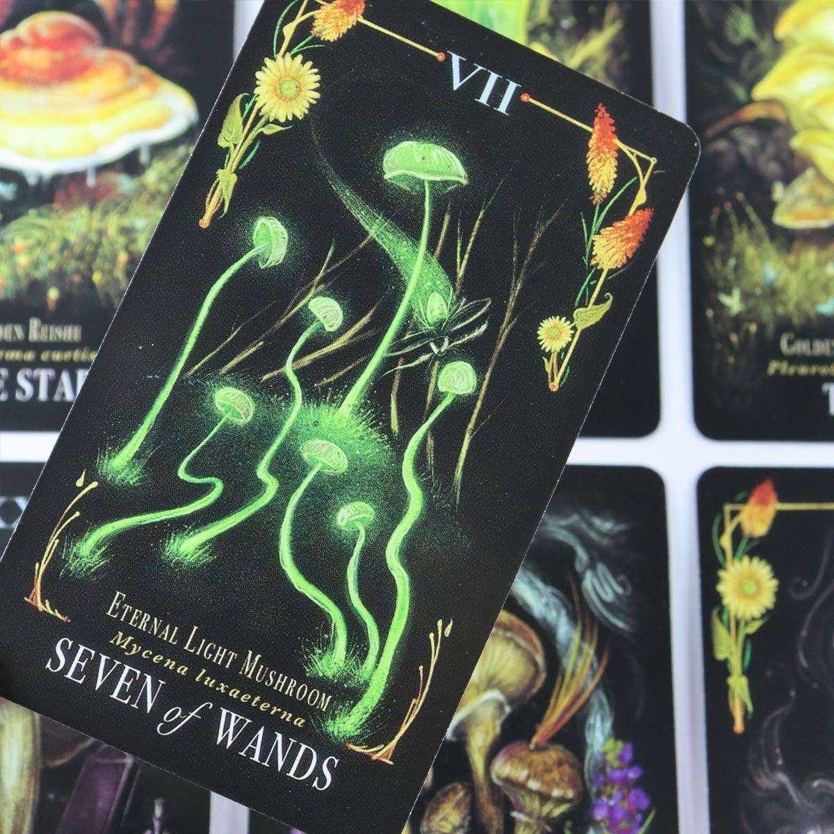 Midnight Magic Mushroom Tarot Cards, Perfect Halloween Christmas Thanksgiving Gift, 78-Card Deck for Divination & Fortune-Telling Games