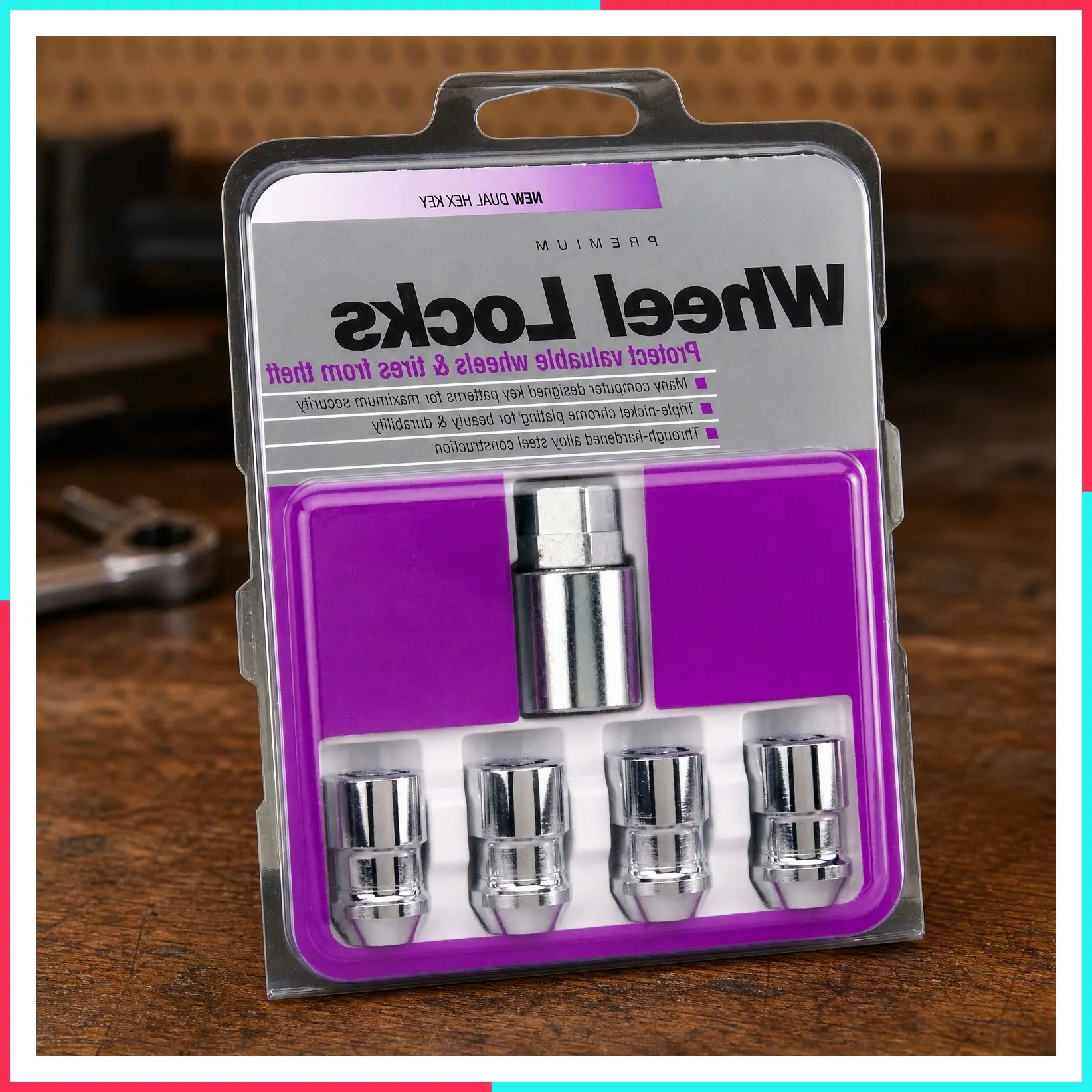 Chrome Cone Seat Wheel Locks (M12 x 1.5 Thread Size) - Set of 4