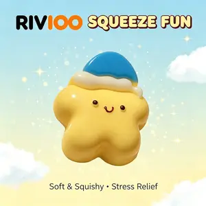 RIVIOO Cute nightcap star mud feeling pinch music decompression toy good night pentagram decompression toy decompression pinch music