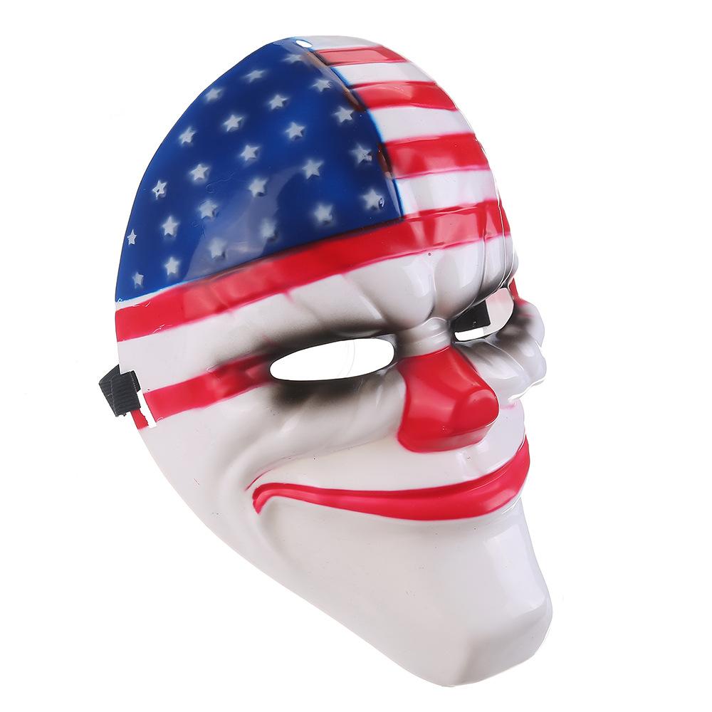 Halloween US Flag Clown Masks Masquerade Party Scary Clowns Carnival Mask Payday 2 Horrible Funny Pay Day Mask Prop Supplies