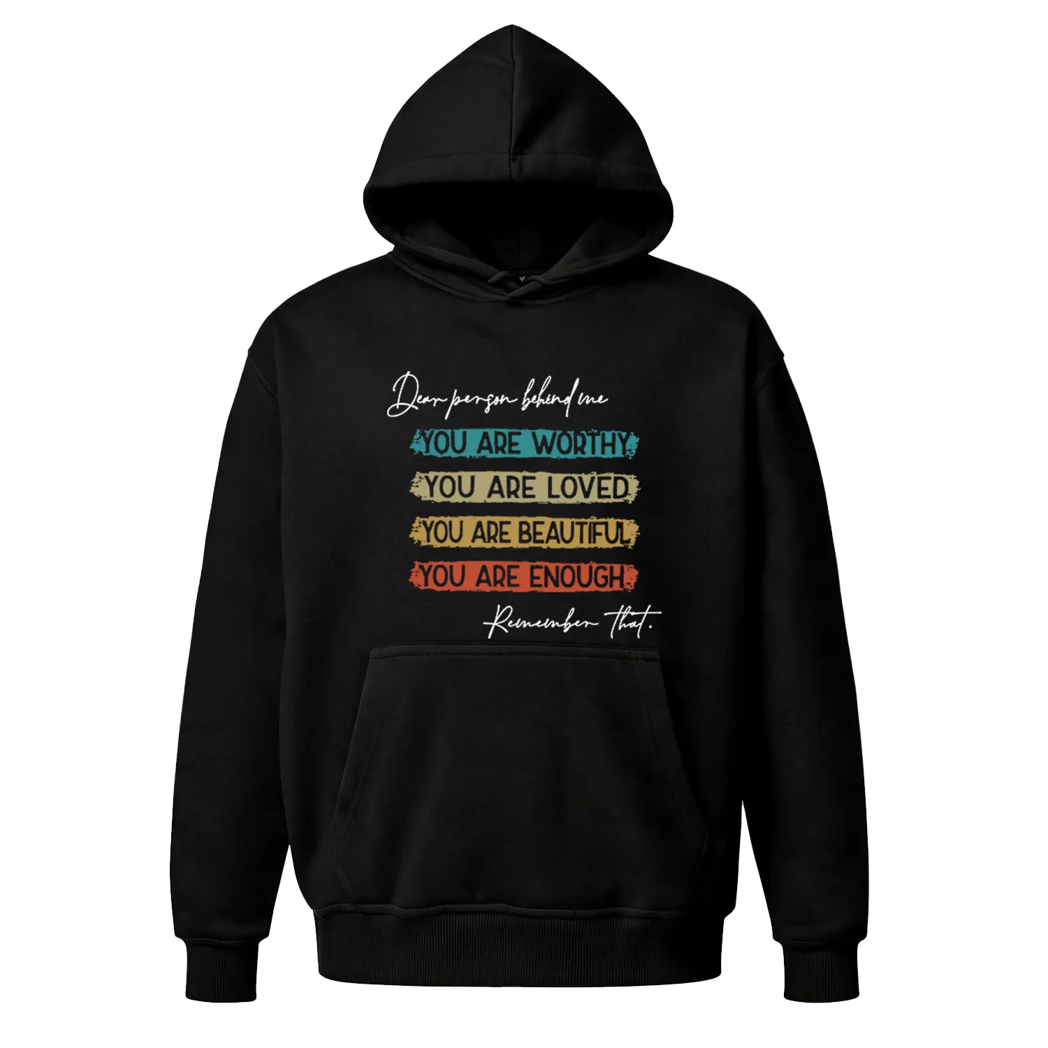 "You Are Enough" Mental Health Hoodie, Oversized Y2K Graphic Sweatshirt, Vintage 90s Self Love Pullover, Cozy Fleece Unisex Top, Positive Affirmation Casual Outfit, Best Gift for Her/Friend