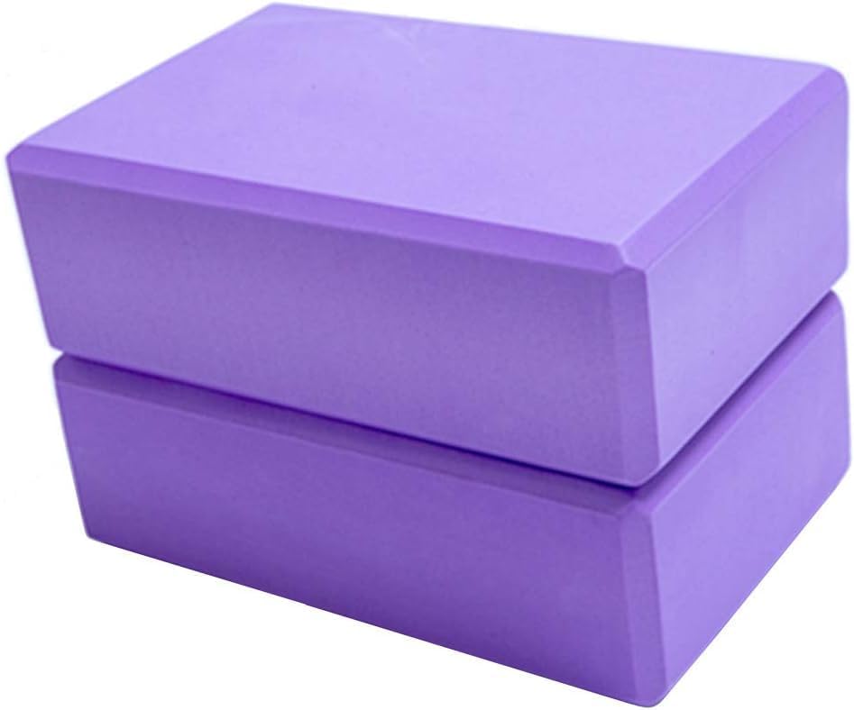 2 yoga blocks, high-density EVA foam bricks for training, fitness exercises, stretching, and meditation (purple)