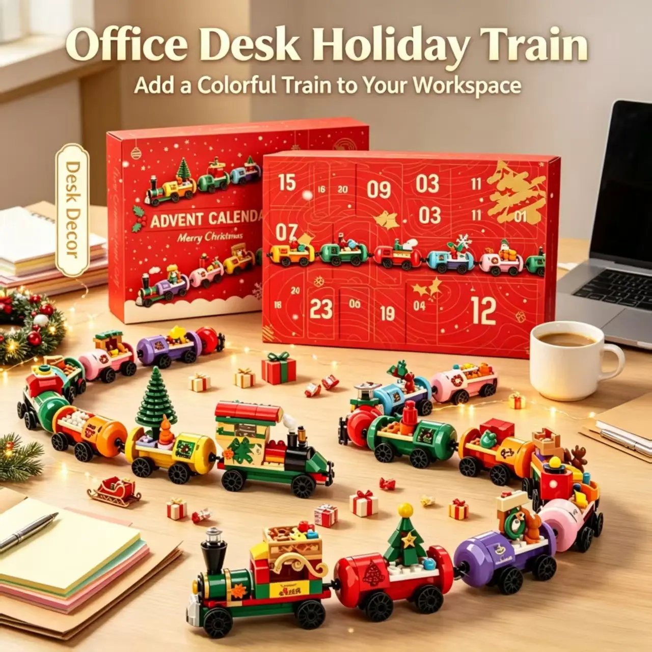 Christmas Gift Box DIY Train Kit for Kids, Creative Holiday Puzzle Toy, Educational Building Set for Toddlers, Fun Christmas Scene Assembly Game