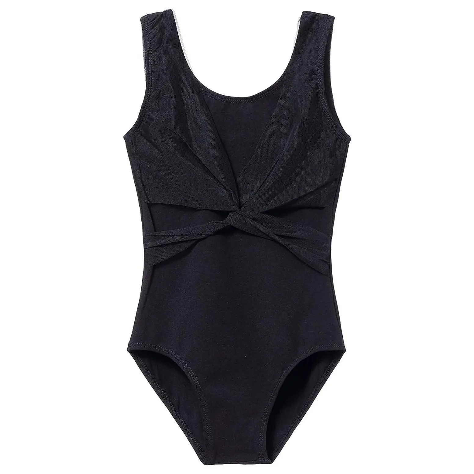 Girls Dance Ballet Gymnastics Leotards Sleeveless Tank with Mesh Cross FrontGift