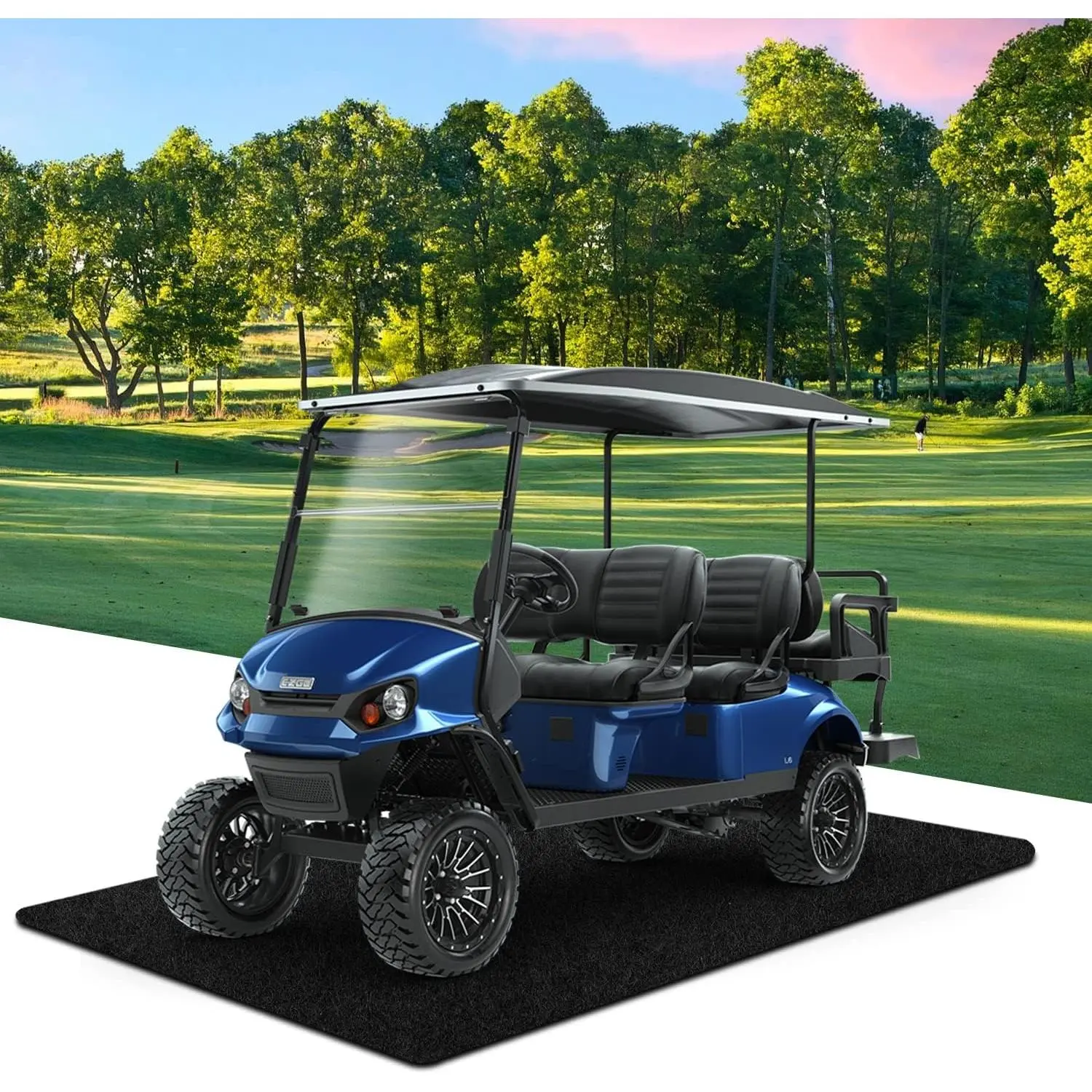 Golf Cart Parking Mat 9.18 ft. x 4.92 ft Oil Absorbent  Garage Floor Mat for EZGO, Club , , ICON,  EV, ATV - Slide-Resistant, Petroleum Pollution Protection