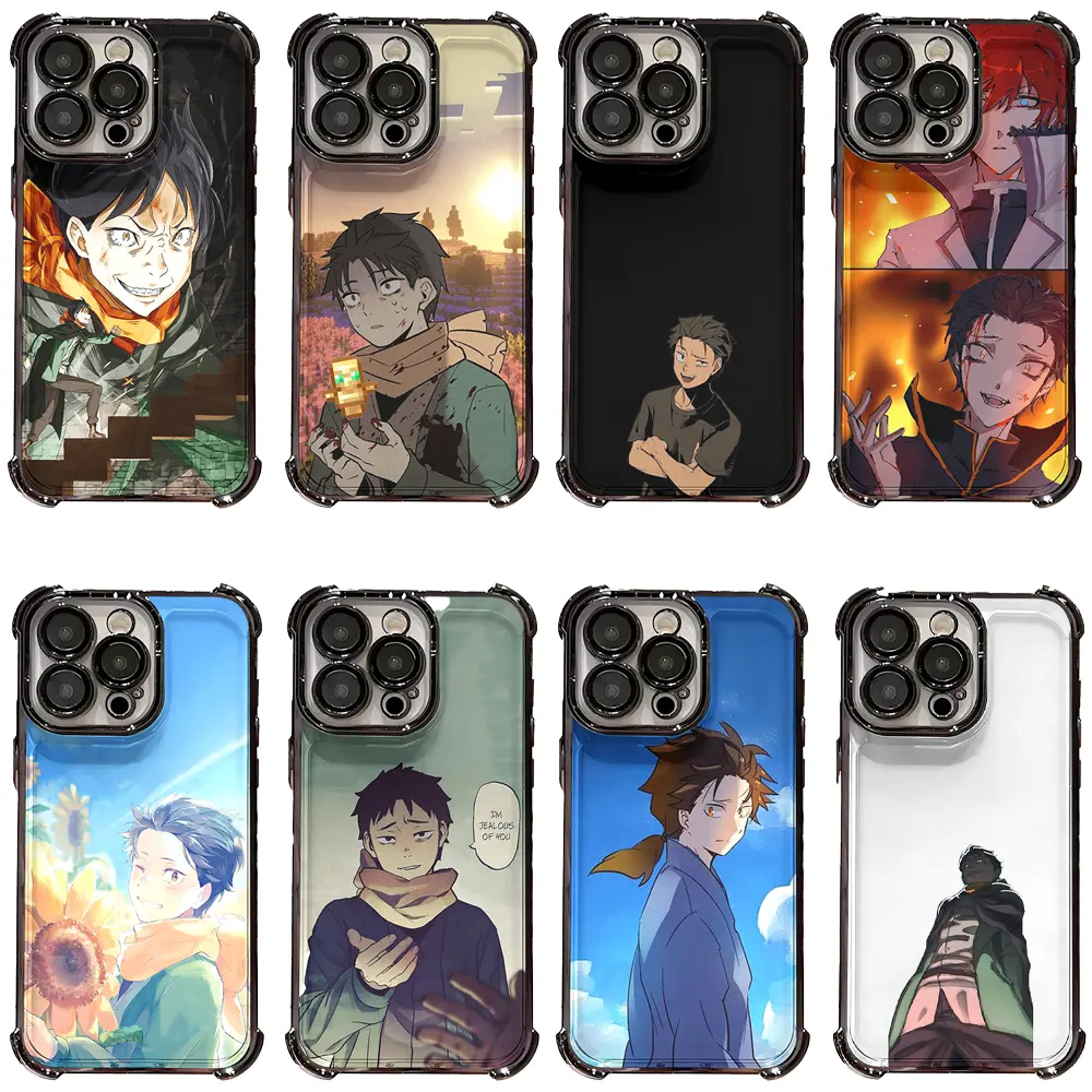 Hot Anime Re 0 Phone Case For iPhone 17 16 15 14 Pro Max Plus 13 12 11 Samsung S23 S24 S25 S26 Ultra Transparent Electroplate TPU Protective Cover Gifts For Birthday Valentine Christmas Thanksgiving Halloween, Smartphone, Handheld